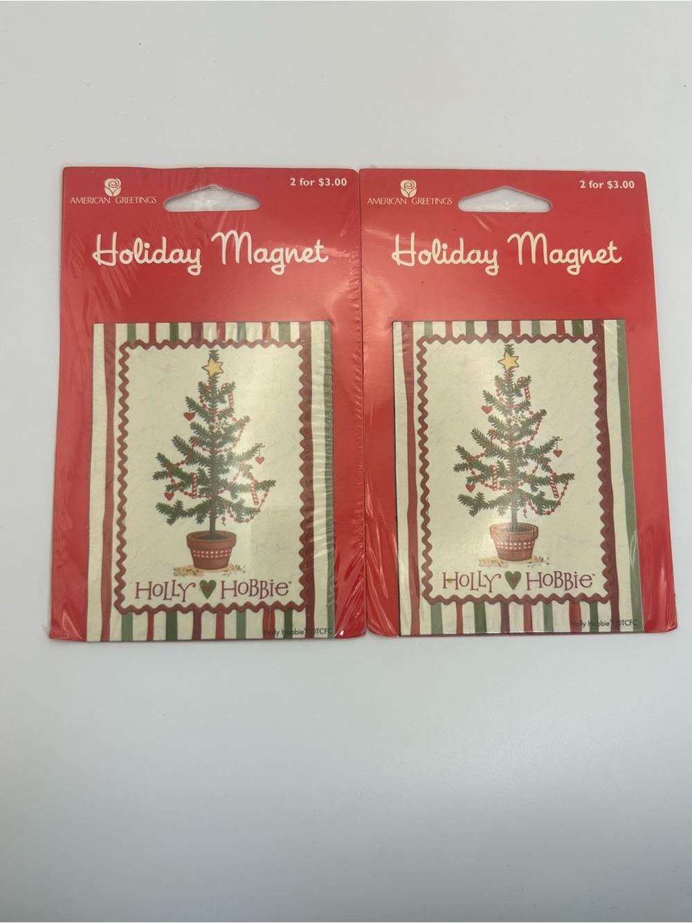 Holly Hobbie American Greetings Holiday Magnet Qty 2 Vintage New in Package